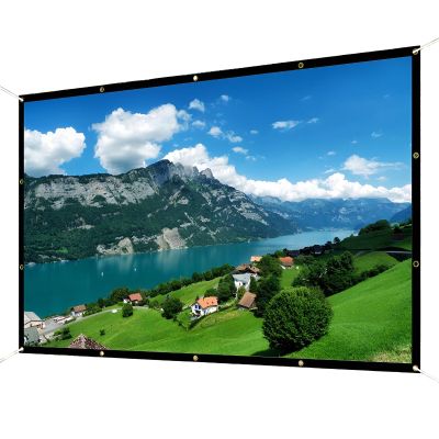 4K HD Indoor Outdoor Projector Screen with Carry Bag, Portable Foldable Lightweight Anti-Crease Movie Screen for Home Theater Backyard Party(133in/16:9)