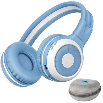 SIMOLIO Kids Bluetooth Headphones with Wireless Audio Sharing for Boys, Built-in Mic, Foldable, One Device Multiple Listeners, Quiet Listening for School, Online Learning & Travel, Powered by Auracast