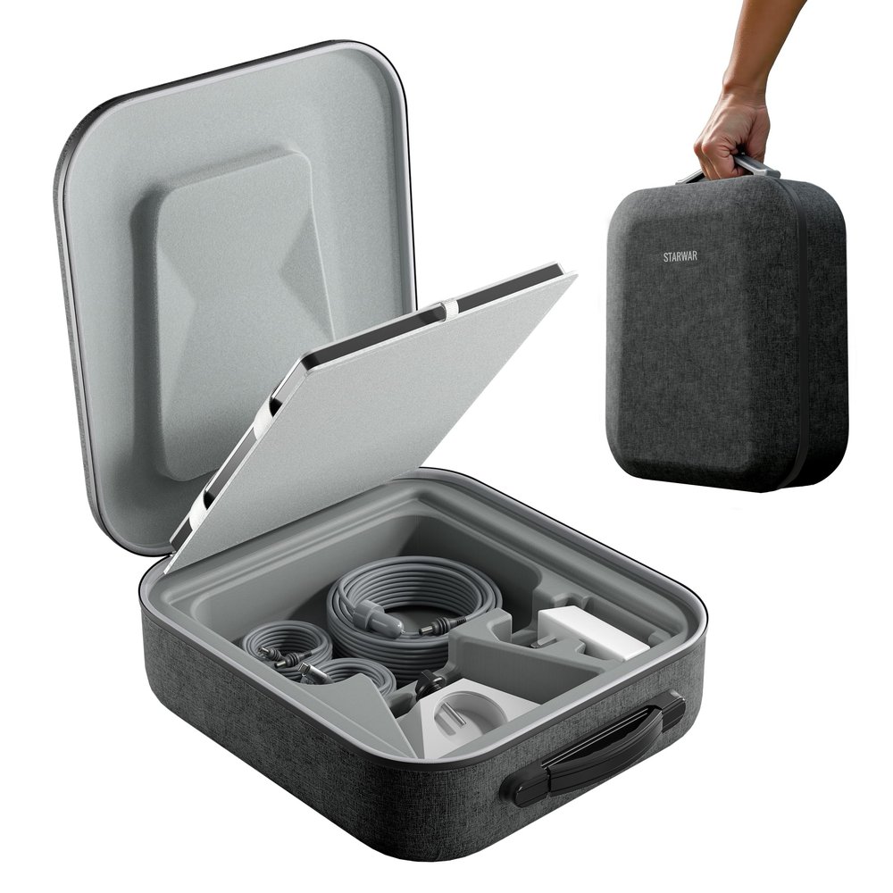 STARWARE Starlink Mini Case, Protective Storage Bag for Starlink Mini Accessories, Splash-Resistant, Shockproof, Lightweight for Travel & Outdoor Adventures, Black