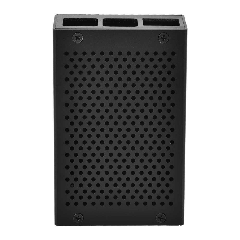 Aluminium Alloy Case 3 Model B Ultra Thin Lightweight Open Design Heat Dissipation WiFi Friendly Durable Protective Cover Silver Black (Black)