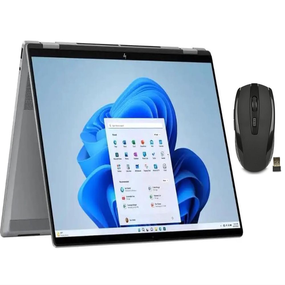 HP OmniBook X Flip 2-in-1 16" WUXGA Touchscreen Laptop | AMD Ryzen 5 220 |AMD Radeon 740M| Copilot |Backlit| 8GB RAM DDR5 | 512GB SSD |Meteor Silver |Windows 11 Home |Bundle with Wireless Mouse