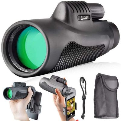 12x50 High Definition Monocular Telescope, Durable and ClearBAK4 Prism,with Smartphone Holder for Wildlife Hunting