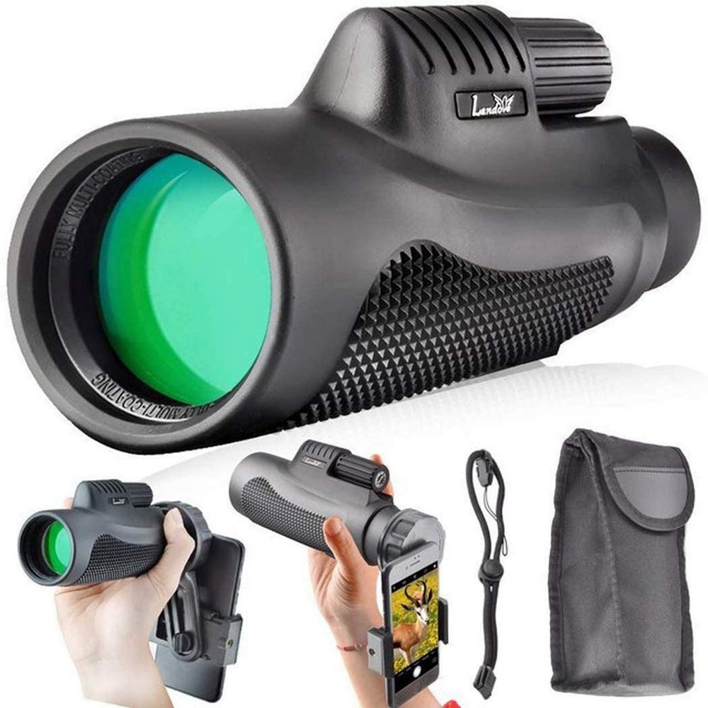 12x50 High Definition Monocular Telescope, Durable and ClearBAK4 Prism,with Smartphone Holder for Wildlife Hunting