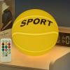 FlyonSea Glow in The Dark Basketball Ball Silicone Night Light for Kids, Rechargeable Light Up Basketball Ball lamp 9 Colors Dimmable with Remote and Timer, Basketballs Gifts for Boys 8-12 Girls Men view 1