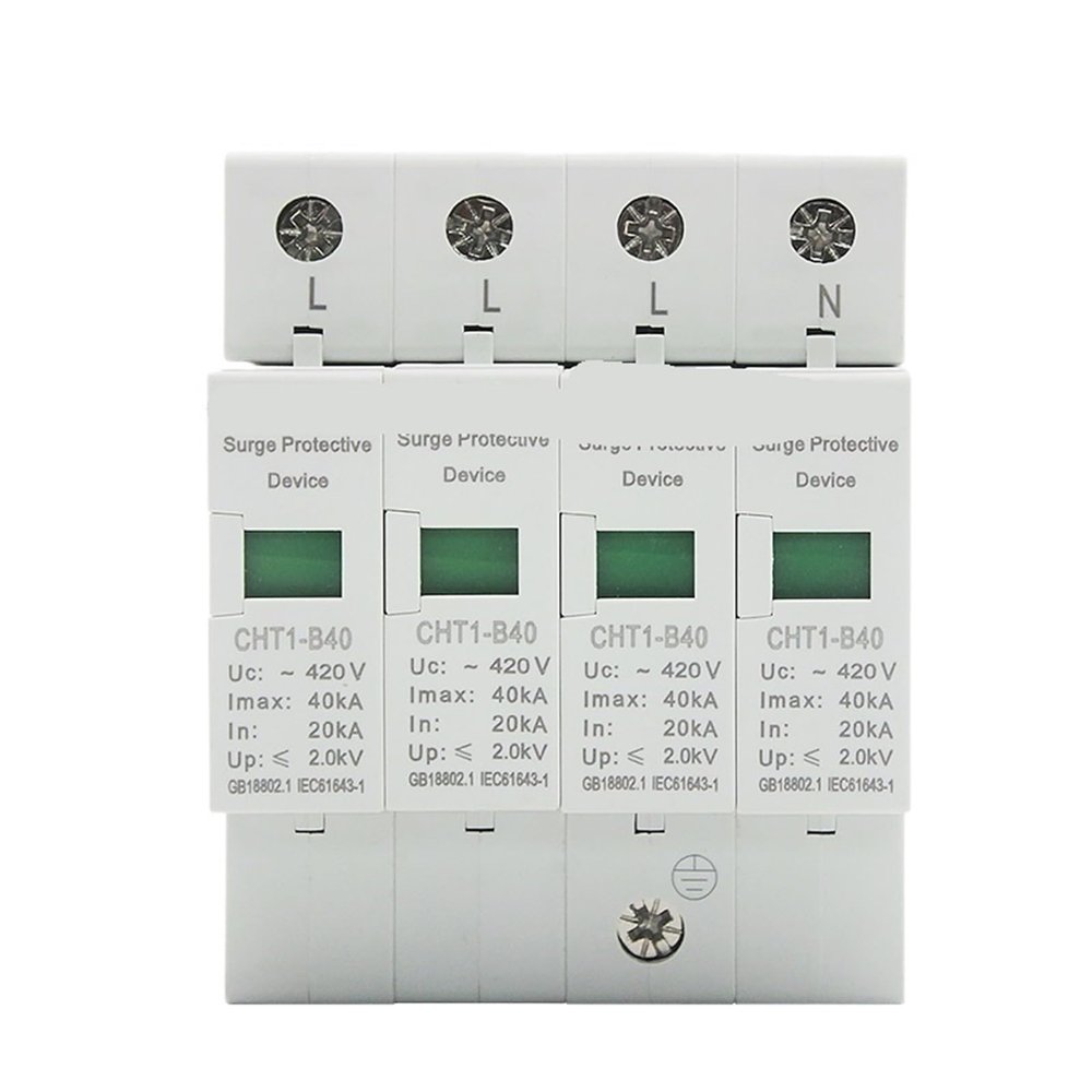 1pcs AC SPD 4P 20KA~40KA House Surge Protector Din Rail Mounting Protection Arrester Device for Solar Photovoltaic System