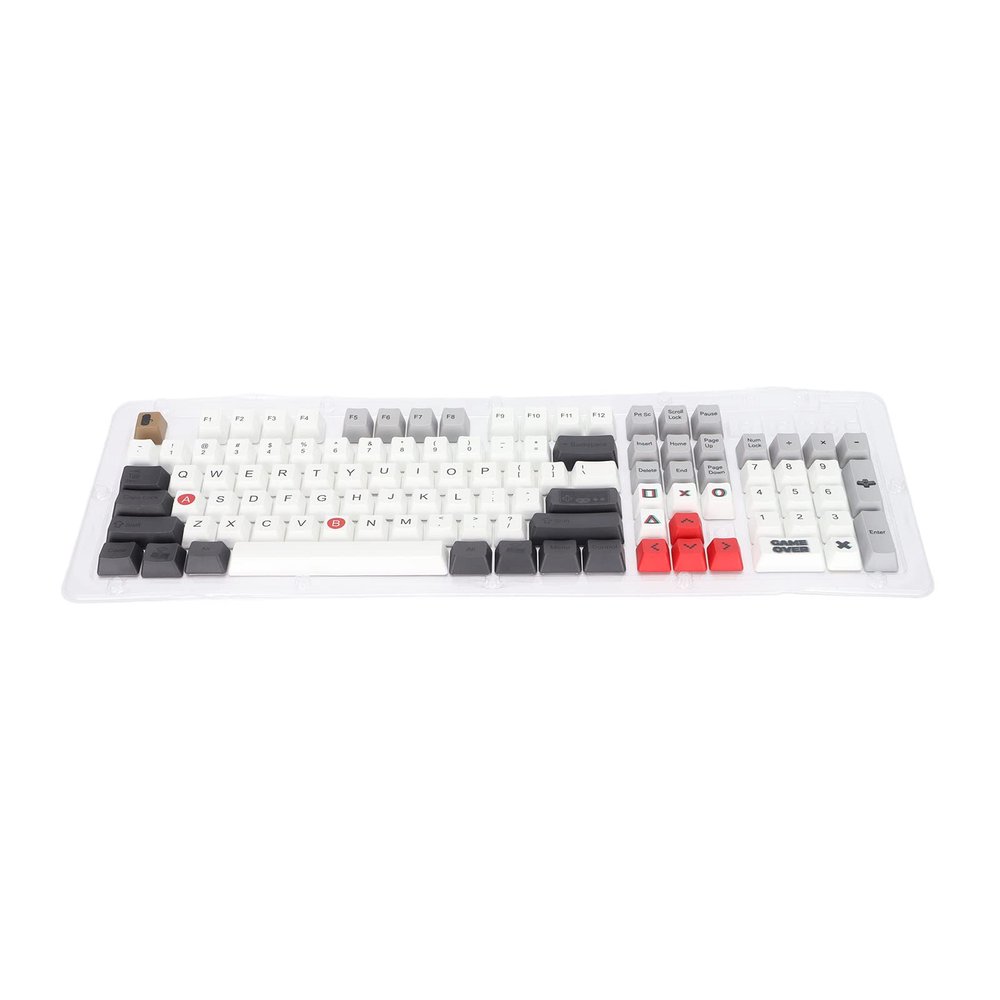 108pcs Custom Keycaps Retro Game Style PBT Material Easy to Replace Decorative Keyboard Accessories for Home Office Mechanical Keyboards