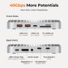 40G Mac mini M4 Dock & Stand with 8T NVMe SSD Enclosure, 11-in-1 USB 4 Mac mini Hub with 2X USB-A 3.2 10Gbps, USB-C 3.2 10Gbps, SD/TF 4.0, 65W Power Adapter, 8K DP Video Interface, 3.5mm Audio view 2