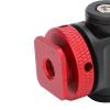 Mini Aluminum Alloy Ball Head Tripod Cold Shoe Adapter with 1/4 Inch Screw for SLR Camera, Lightweight and Portable, 360 Rotation, 140 Tilt for Versatile Angles, (Red) view 3