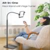 VOLTIFYMAX Kindle Stand Floor with Remote Page Turner for Reading in Bed, Tablet Stand Holder with Adjustable Gooseneck, Compatible with Kindle Accessories/Paperwhite, Hands Free Use Gifts for Readers view 2
