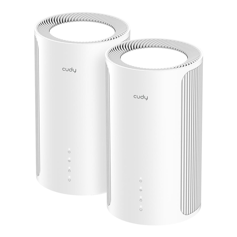 Cudy Tri-Band WiFi 7 BE11000 Whole Home Mesh System, 6-Stream 10 Gbps, 4  2.5G Ports, MU-MIMO, Multi-VPN, Cudy APP, Smart Internal Antennas, M11000 2-Pack