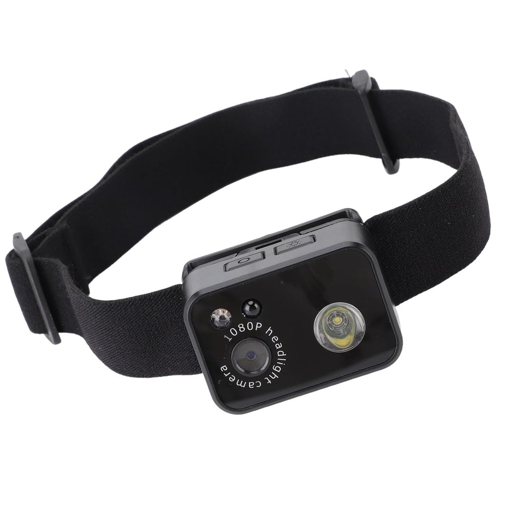 jiahesuw 2MP Lens Headlamp Camera 1080P Video Recorder with Smartly Sensors 3W LED Light Headlights Cameras for Night Adventure