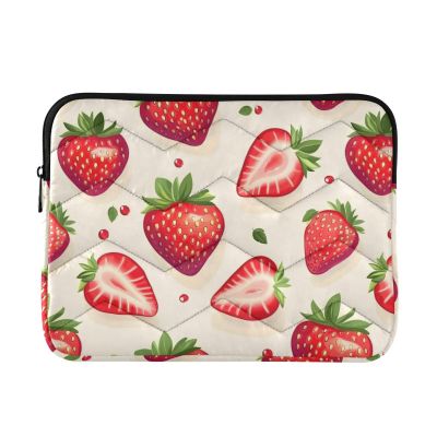 WEIYEKO Red Strawberry Yellow Laptop Sleeve 15-16 inch Notebook Case Laptop case