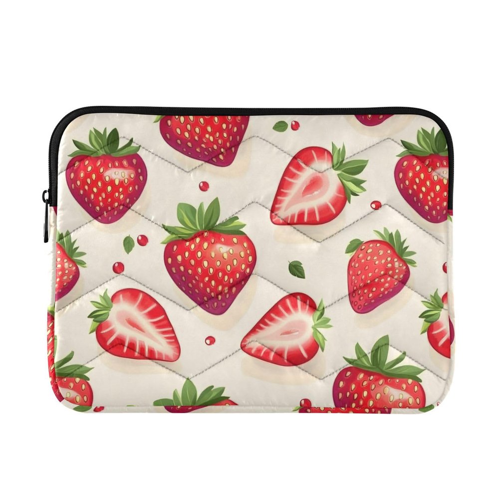 WEIYEKO Red Strawberry Yellow Laptop Sleeve 15-16 inch Notebook Case Laptop case