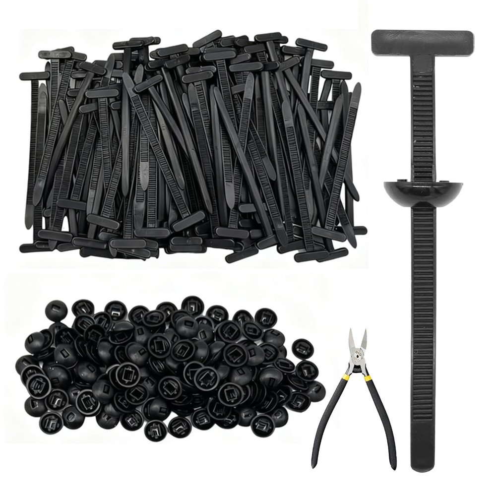 200 Pcs Nylon Universal Cable Tie Buckle for Car, Upgrade Multipurpose Zip Ties for Auto, Uv-resistant Black Zipties with Diagonal Pliers and Gloves for Car Daily Repair