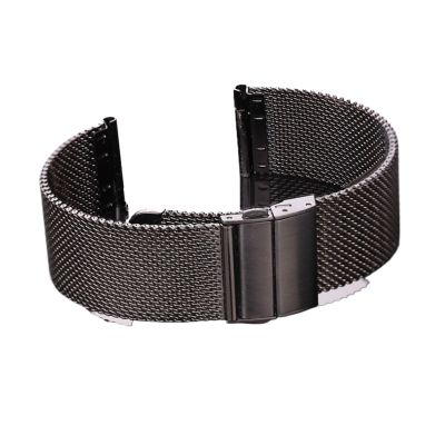 HMFang 316l Stainless Steel Milanese Loop Watch Bracelet Women Men Replacement Strap Watchband 16mm 18mm 20mm 22mm Silver Black(Type 2 Black,22mm)