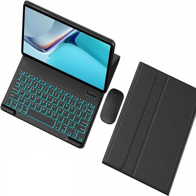 Aidashine Keyboard Case for Redmi Pad 2 2025, 7 Color Backlit, Magnetic Detachable Wireless Keyboard,Black