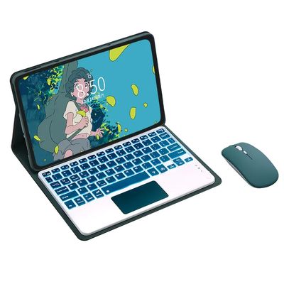 Aidashine Keyboard Case for Redmi Pad 2 2025, 7 Color Backlit, Detachable Bluetooth Keyboard with Touchpad, Bluetooth Mouse,Deep gree
