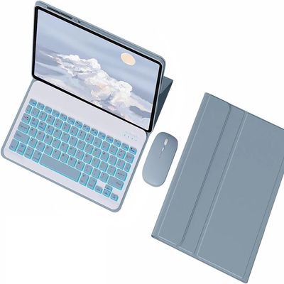 Aidashine Keyboard Case for Redmi Pad 2 2025, 7 Color Backlit, Magnetic Detachable Wireless Keyboard,Blue