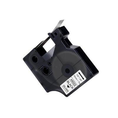 1 Piece 45013 40913 43613 Label Tape Compatible with Label Printers 12mm D1 Size Works with 45010 45016 45018 Label Maker Machines Similar to LabelManager 160 280 Models(Black on Silver)
