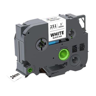 1Pcs 24mm Black On White TZe Label Tape Compatible with TZe 251 651 451 551 751 for Label Printer(Black on White)