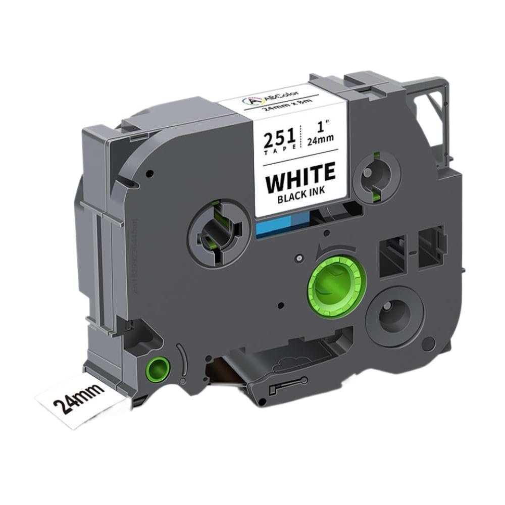 1Pcs 24mm Black On White TZe Label Tape Compatible with TZe 251 651 451 551 751 for Label Printer(Black on White)