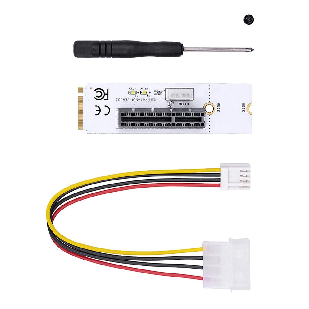M.2 to PCIe 4X Card NGFF M.2 to PCI-E 4X Riser Card M2 Key M to PCIe X4 Adapter with LED Voltage