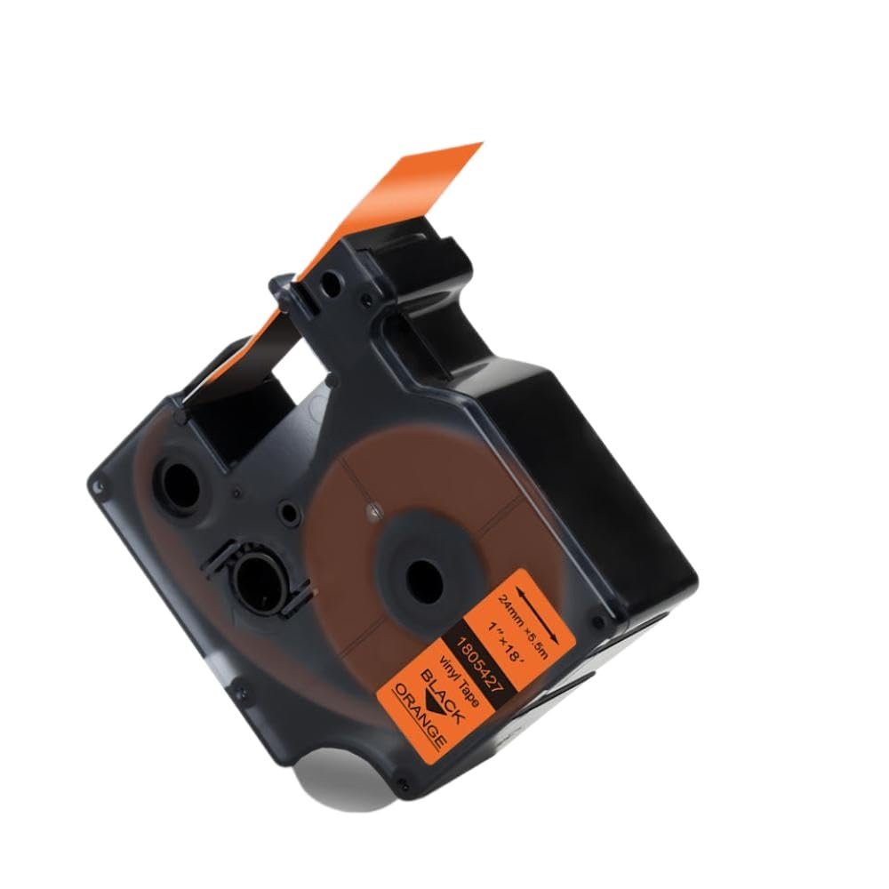 24mm Label 1805431 1805430 1805427 1805432 1805423 1805426 1805429 Compatible with IND 6000 Series Labeling System(Black on Orange)