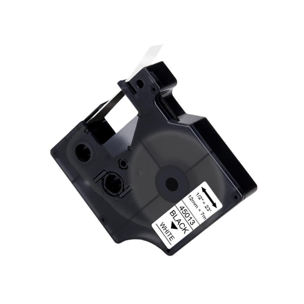 1 Piece 45013 40913 43613 Label Tape Compatible with Label Printers 12mm D1 Size Works with 45010 45016 45018 Label Maker Machines Similar to LabelManager 160 280 Models(Black on White)