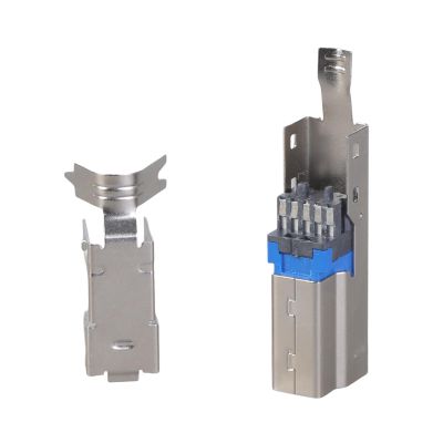 jiahesuw USB B Type B Male Connectors Aluminum Alloy Shell for Repair Printer Data Cable 6mm Wire Hole