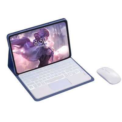 Aidashine Keyboard Case for Redmi Pad 2 2025, 7 Color Backlit, Detachable Bluetooth Keyboard with Touchpad, Bluetooth Mouse,Purple