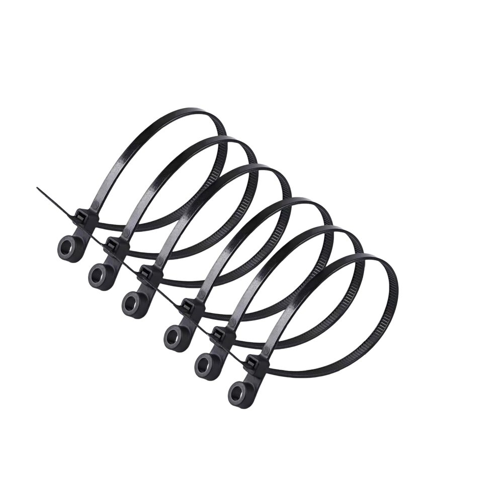 25 Pcs 8 inch Plastic Zip Ties with Screw Hole 50lbs Mount Head Electrical Zip Ties Multipurpose Heavy Duty Nylon Cable Tie
