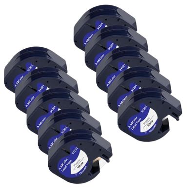 5pcs 10pcs 12mm LT Tape Compatible with 91201 91331 12267 91202 91200 Label Tapes Works with LT100H Label Printer(10PK Black on White)