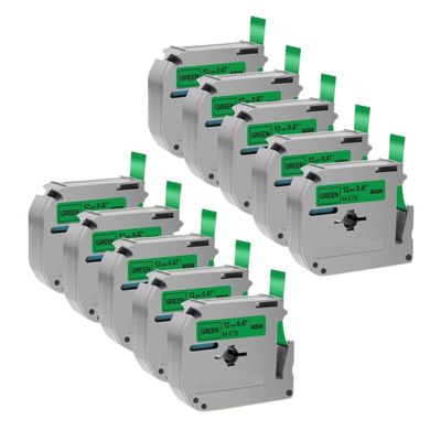 10Pcs 5Pcs MK231 Label Tapes Compatible with BrosLabel MK-231 M-K231 MK-131 MK-631 Label Maker PT-70 PT-80 PT65 PT90(10PK Black on Green)