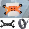 Compatible with Starlink Mini  Foldable Car Mount with Four Strong Suction Cups, Compact and Easy to Store, Ideal for Camping and Road Trips (Black+USB-C to DC) view 1