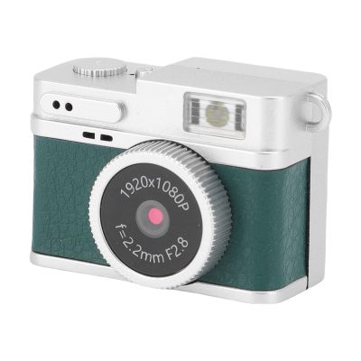 YUEHISY Pocket Retro Camera, 160 Wide Angle 4 Filters with Lanyard Clip, Type C Keychain Cam, Use While Charging (Green)