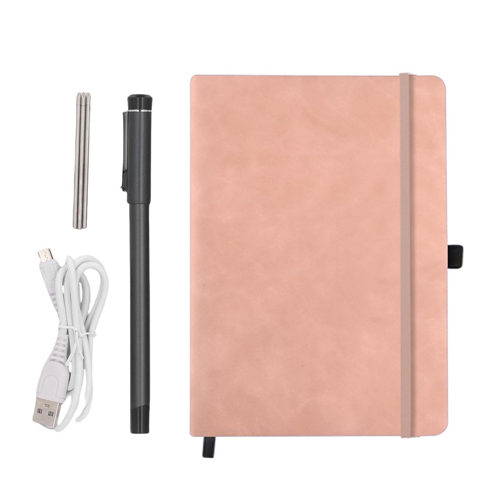 Bewinner Smart Pen Notebook Set, Digital Notepad Electronic Notebook with 360 Degree Writing AI Drawing OCR Real Time Sync for Android Smartphones and Tablets (Rosy)