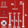 MZZKFC Surveillance Cameras Holder Column, White Surveillance Camera Pole with 15.7in Lightning Rod & 11in Cross Arm, for School/Parking Lot/Mall/Community/Factory(9.8 ft-3 Sections) view 2