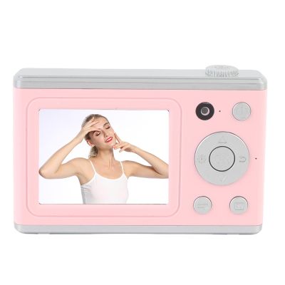 YUEHISY Digital Camera, 64MP Dual Lens 1080P HD with LED Fill Light and Selfie Mirror, Minimalist Style for Photography Beginner Teens (Roseate)