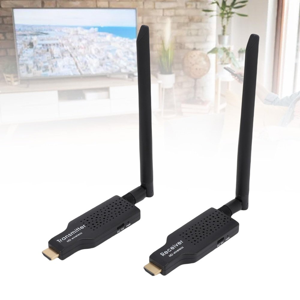 Diyeeni Wireless HDMI Transmitter and Receiver, 164ft/50M 1080P 60hz Output, Portable 5.8G Wireless HDMI Extender Kit with Antennas for Game Console, DV, Plug & Play