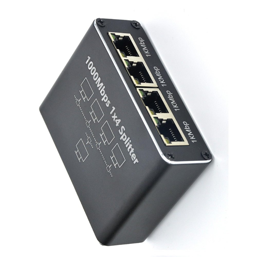 1 to 2 3 4 Gigabit Ethernet Networking Expander Splitter 1000Mbps Fast Speed for Home Entertainment