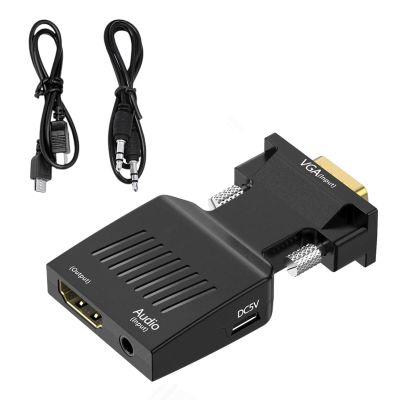Pffiocix Lightweight HDTV to VGA Adapter Converters Computer Dongle Connector for Laptop PC Monitors Projectors HDTV