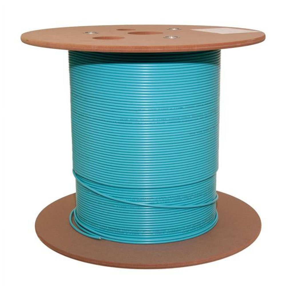 12 Fiber Indoor Distribution Fiber Optic Cable, Multimode 50 by 125 OM4, Plenum Rated, Spool, Aqua - 1000 ft.