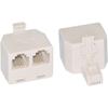RJ11 & RJ12 Male to Two RJ11 - RJ12 Female Phone Splitter Straight view 1