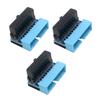 3Pcs PH19 Motherboard USB 3.0 19P 20P to 90-Degree Connector Adapter Vertical Header to Right Angle Adapter for Desktop Chassis CPU Wiring Beautification (PH19A - Black Blue) view 1
