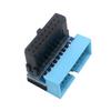 3Pcs PH19 Motherboard USB 3.0 19P 20P to 90-Degree Connector Adapter Vertical Header to Right Angle Adapter for Desktop Chassis CPU Wiring Beautification (PH19A - Black Blue) view 3
