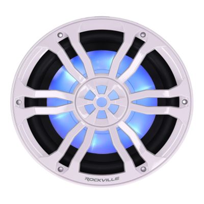 Rockville RM-PREMIUM102 White Marine Boat 10" Free Air Subwoofer, RGB LED
