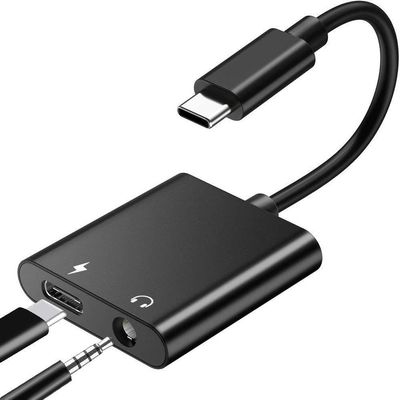 USB C Headphone Adapter Earphone 3.5mm Jack Compatible with Motorola Edge (2025), Charger Port Splitter Mic Support Hands-Free Type-C