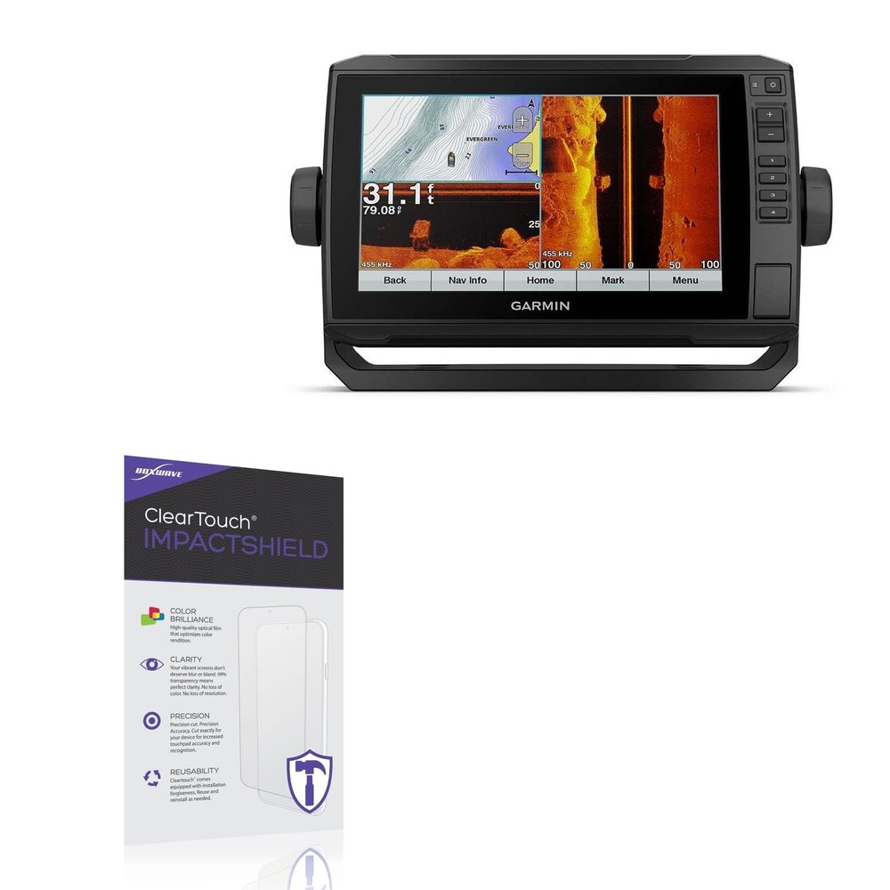 BoxWave Screen Protector Compatible With Garmin echoMAP Plus 92sv - ClearTouch ImpactShield (2-Pack), Impenetrable Screen Protector Flexible Film