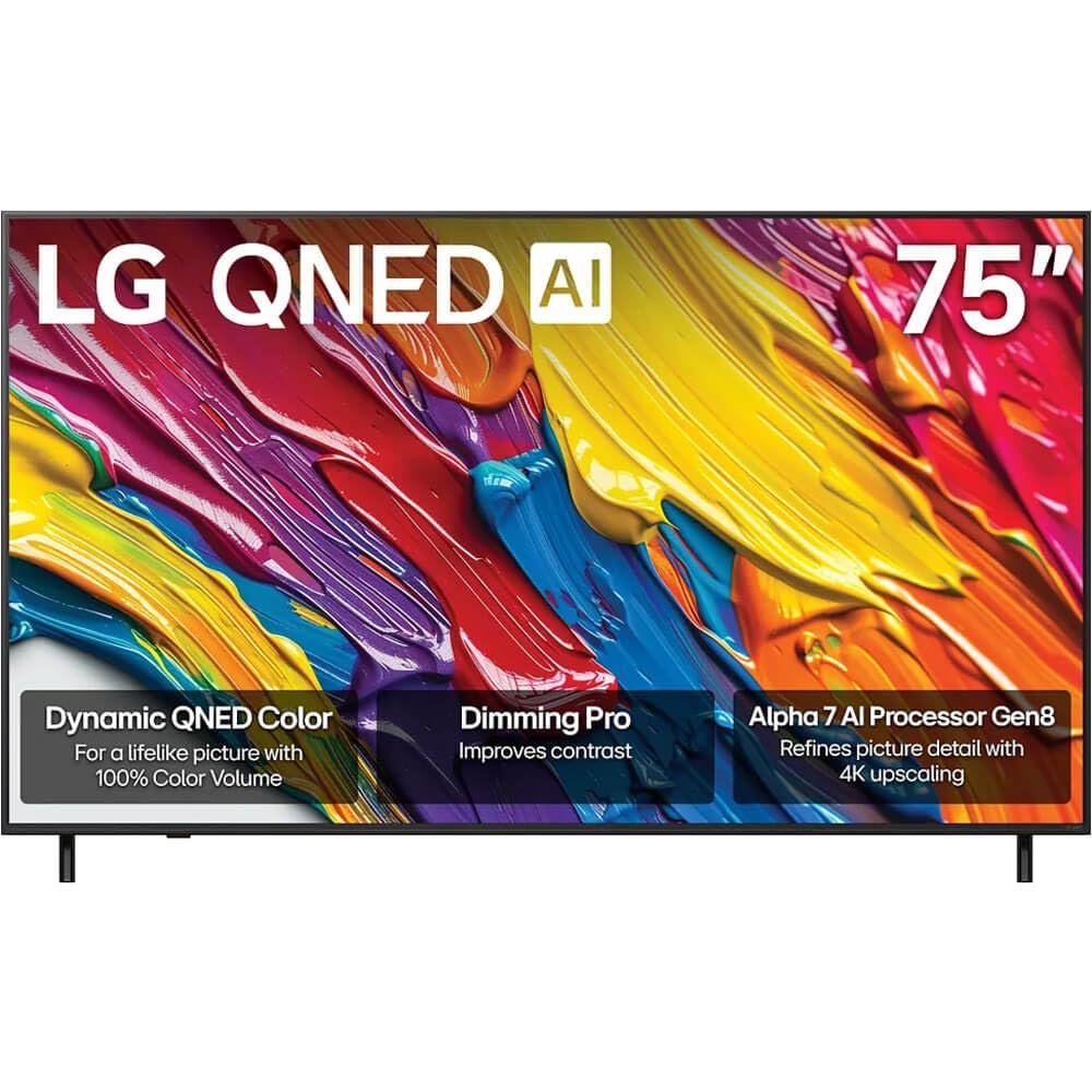 LG 75-Inch Class QNED AI 4K QNED82A Series Smart TV w/AI Sound, HDR10, 4K Super Upscaling, Filmmaker Mode, Wow Orchestra, Alexa Built-in (75QNED82AUA, 2025)