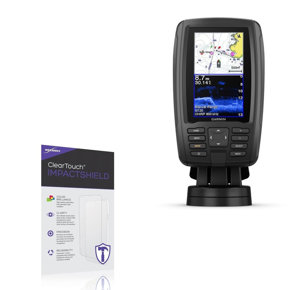 BoxWave Screen Protector Compatible With Garmin echoMAP Plus 45cv - ClearTouch ImpactShield (2-Pack), Impenetrable Screen Protector Flexible Film